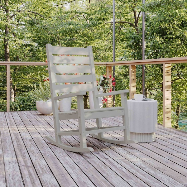 Flash Furniture White All-Weather Classic Outdoor Rocking Chair LE-HMP-2002-110-WT-GG - main